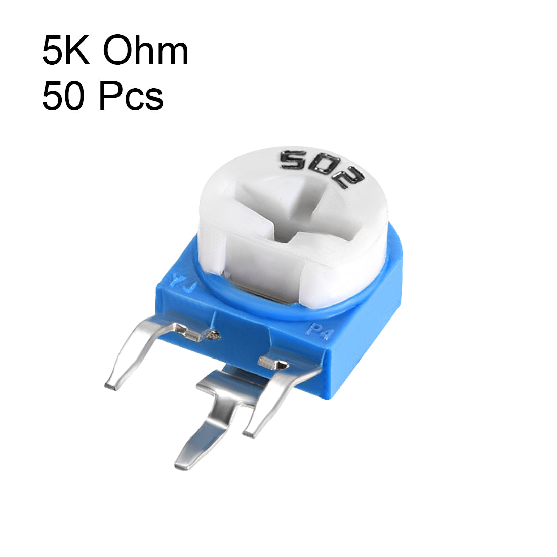uxcell Uxcell Trimmer Potentiometer 5K Ohm Adjustment Horizontal Variable Resistors 50Pcs