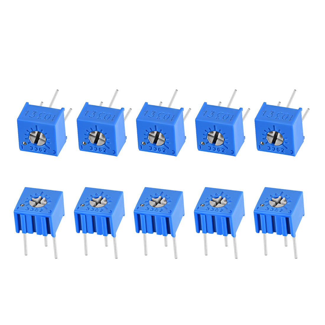 uxcell Uxcell 3362 Trimmer Potentiometer 10K Ohm Top Adjustment Horizontal Variable Resistors 10Pcs