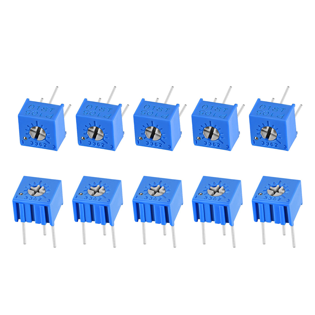 uxcell Uxcell 3362 Trimmer Potentiometer 1M Ohm Top Adjustment Horizontal Variable Resistors 10Pcs