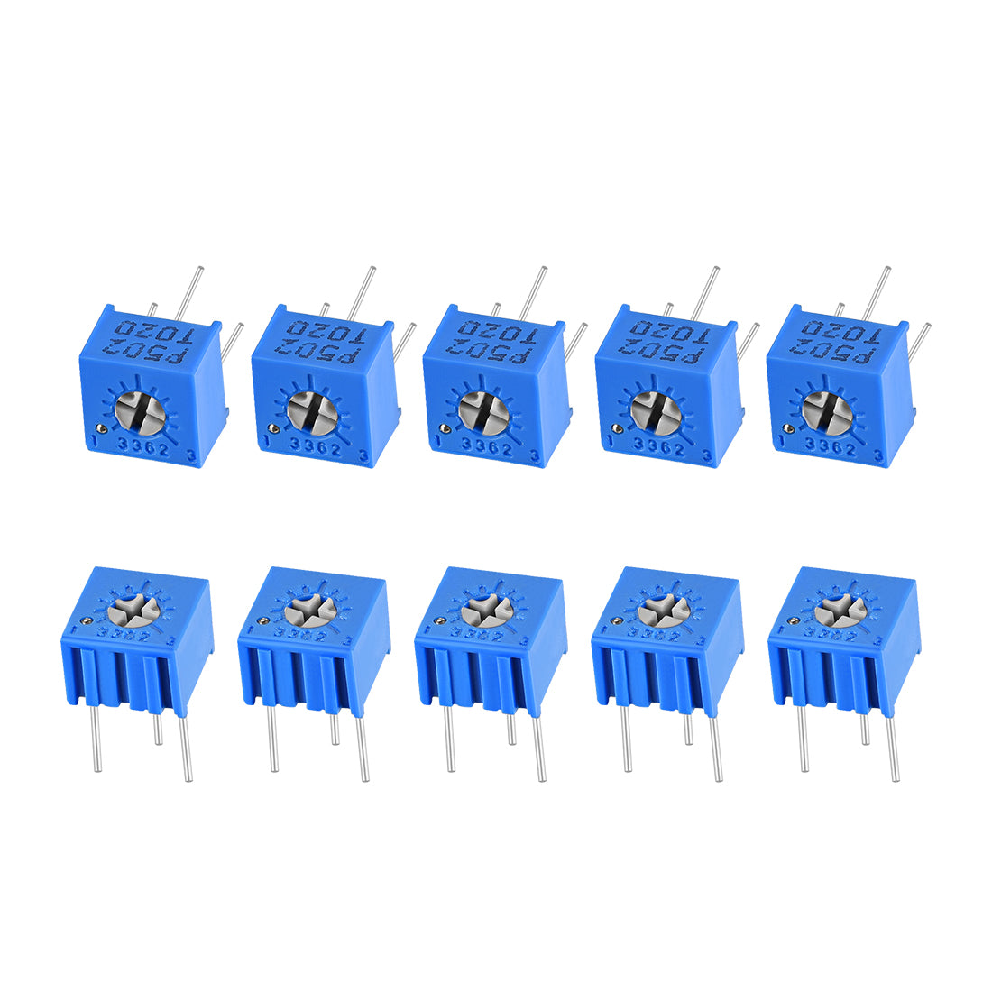 uxcell Uxcell 3362 Trimmer Potentiometer 5K Ohm Top Adjustment Horizontal Variable Resistors 10Pcs
