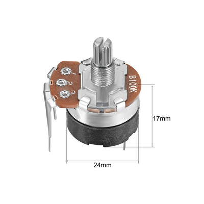 Harfington Uxcell WH138 Potentiometer with Switch B100K Ohm Variable Resistors Single Turn Rotary Carbon Film Taper 2pcs