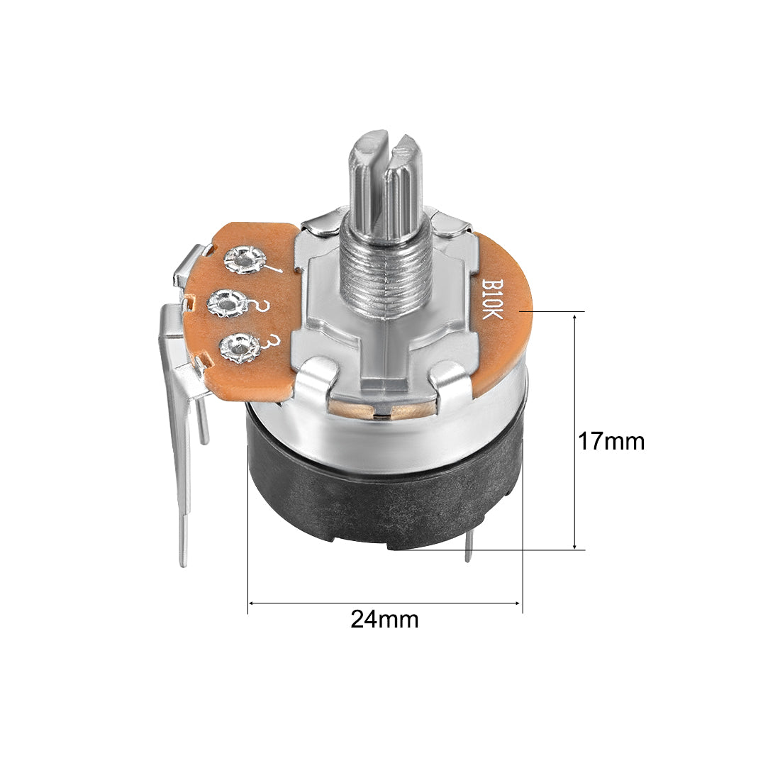 uxcell Uxcell WH138 Potentiometer with Switch B10K Ohm Variable Resistors Single Turn Rotary Carbon Film Taper 2pcs
