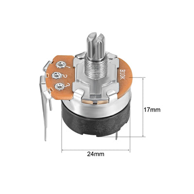 Harfington Uxcell WH138 Potentiometer with Switch B10K Ohm Variable Resistors Single Turn Rotary Carbon Film Taper 10pcs