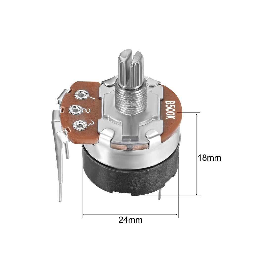 uxcell Uxcell WH138 Potentiometer with Switch 500K Ohm Variable Resistors Single Turn Rotary Carbon Film Taper 10pcs