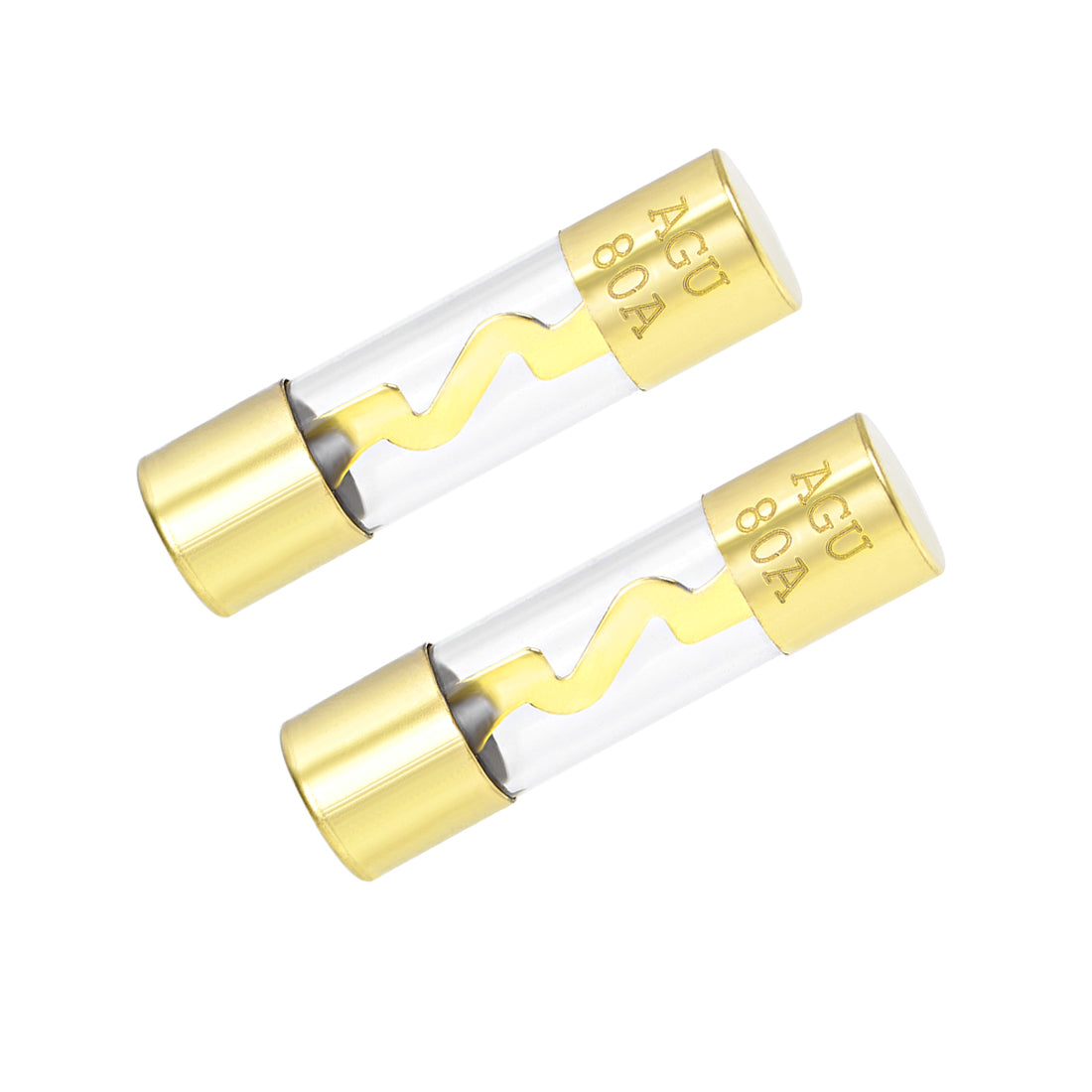 uxcell Uxcell Cartridge Fuses 80A DC12V 10x38mm Fast Blow Amplifier Glass 2pc