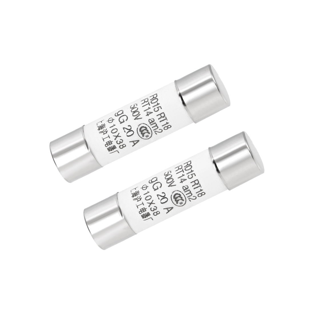 uxcell Uxcell Cartridge Fuses 20A DC 500V 10x38mm Audio Amplifier Ceramic 2pcs