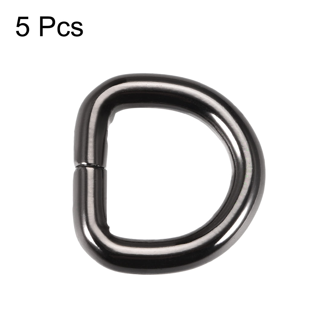 uxcell Uxcell 5 Pcs D Ring Buckle 0.63 Inch Metal Semi-Circular D-Rings Black for Hardware Bags Belts Craft DIY Accessories