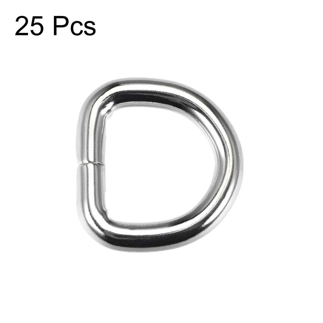 uxcell Uxcell 25 Pcs D Ring Buckle 0.63 Inch Metal Semi-Circular D-Rings Silver Tone for Hardware Bags Belts Craft DIY Accessories