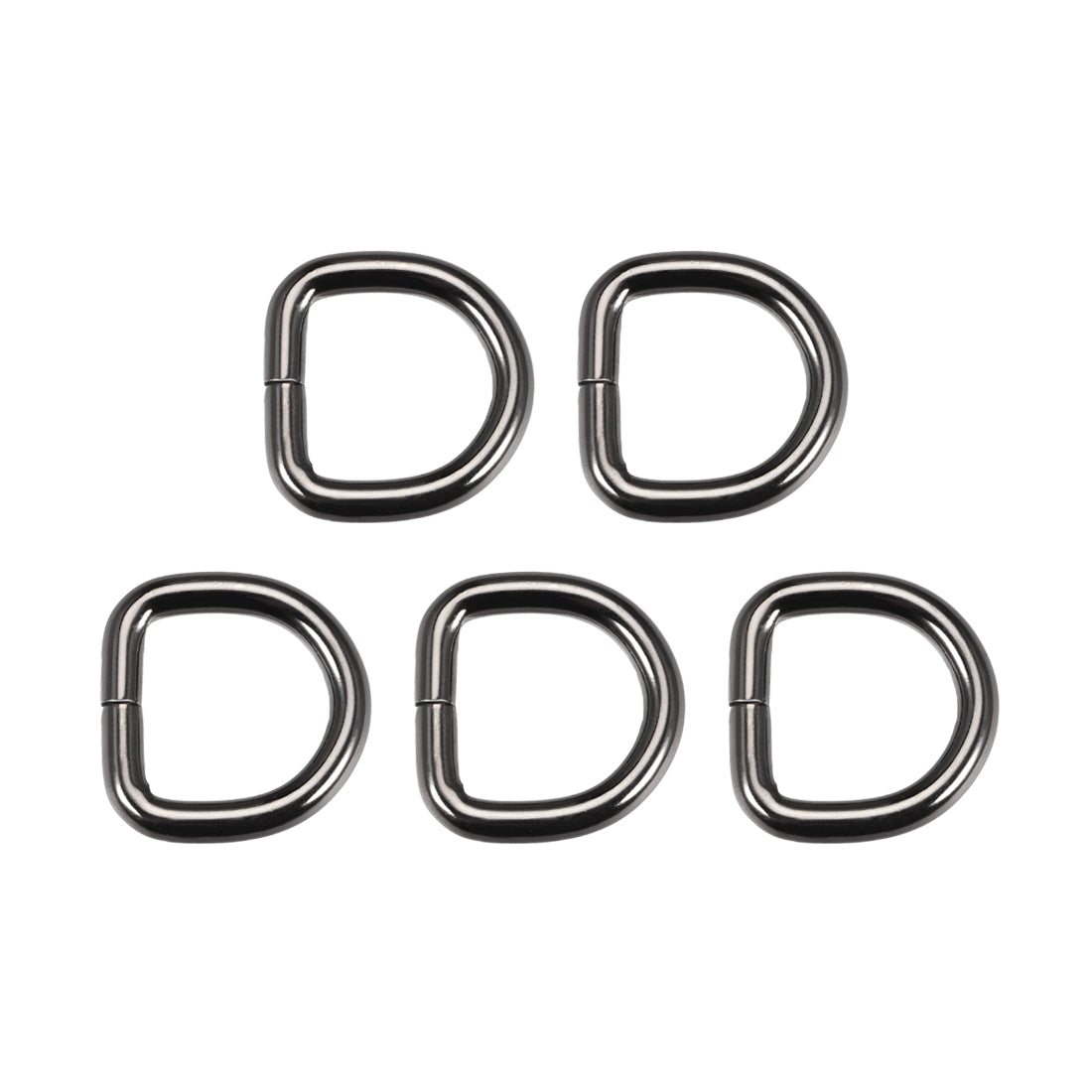 uxcell Uxcell 5 Pcs D Ring Buckle 0.8 Inch Metal Semi-Circular D-Rings Black for Hardware Bags Belts Craft DIY Accessories