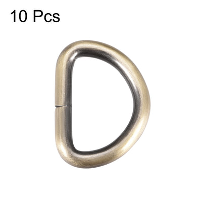 Harfington Uxcell 10 Pcs D Ring Buckle 1 Inch Metal Semi-Circular D-Rings Bronze Tone for Hardware Bags Belts Craft DIY Accessories