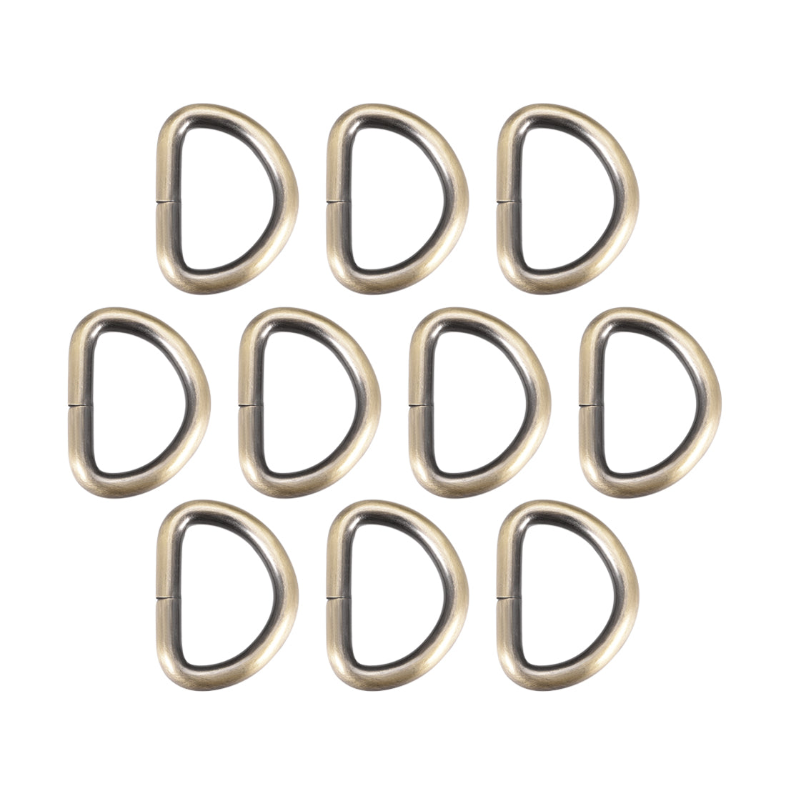 uxcell Uxcell 10 Pcs D Ring Buckle 1 Inch Metal Semi-Circular D-Rings Bronze Tone for Hardware Bags Belts Craft DIY Accessories