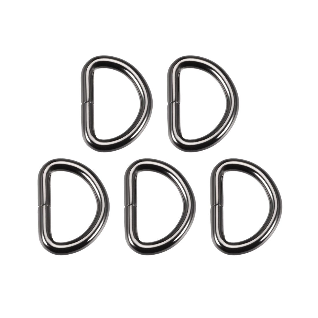 uxcell Uxcell 5 Pcs D Ring Buckle 1 Inch Metal Semi-Circular D-Rings Black for Hardware Bags Belts Craft DIY Accessories