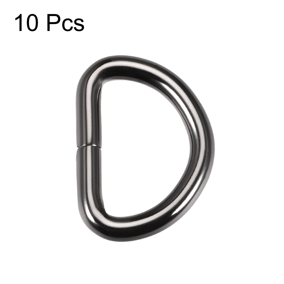 uxcell Uxcell 10 Pcs D Ring Buckle 1 Inch Metal Semi-Circular D-Rings Black for Hardware Bags Belts Craft DIY Accessories