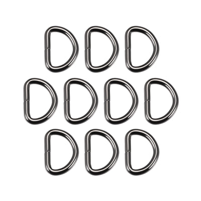 Harfington Uxcell 10 Pcs D Ring Buckle 1 Inch Metal Semi-Circular D-Rings Black for Hardware Bags Belts Craft DIY Accessories
