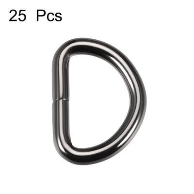 Harfington Uxcell 25 Pcs D Ring Buckle 1 Inch Metal Semi-Circular D-Rings Black for Hardware Bags Belts Craft DIY Accessories