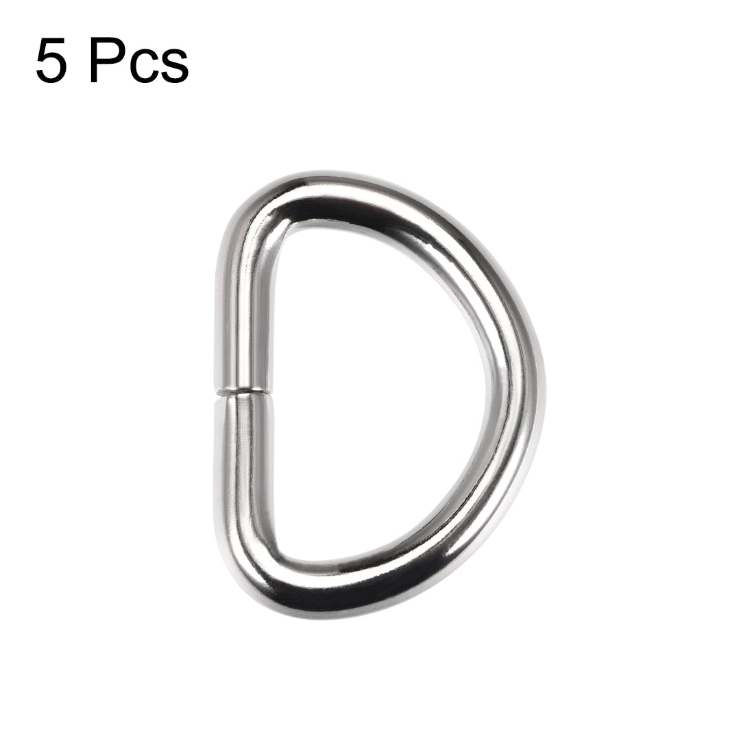 uxcell Uxcell 5 Pcs D Ring Buckle 1 Inch Metal Semi-Circular D-Rings Silver Tone for Hardware Bags Belts Craft DIY Accessories