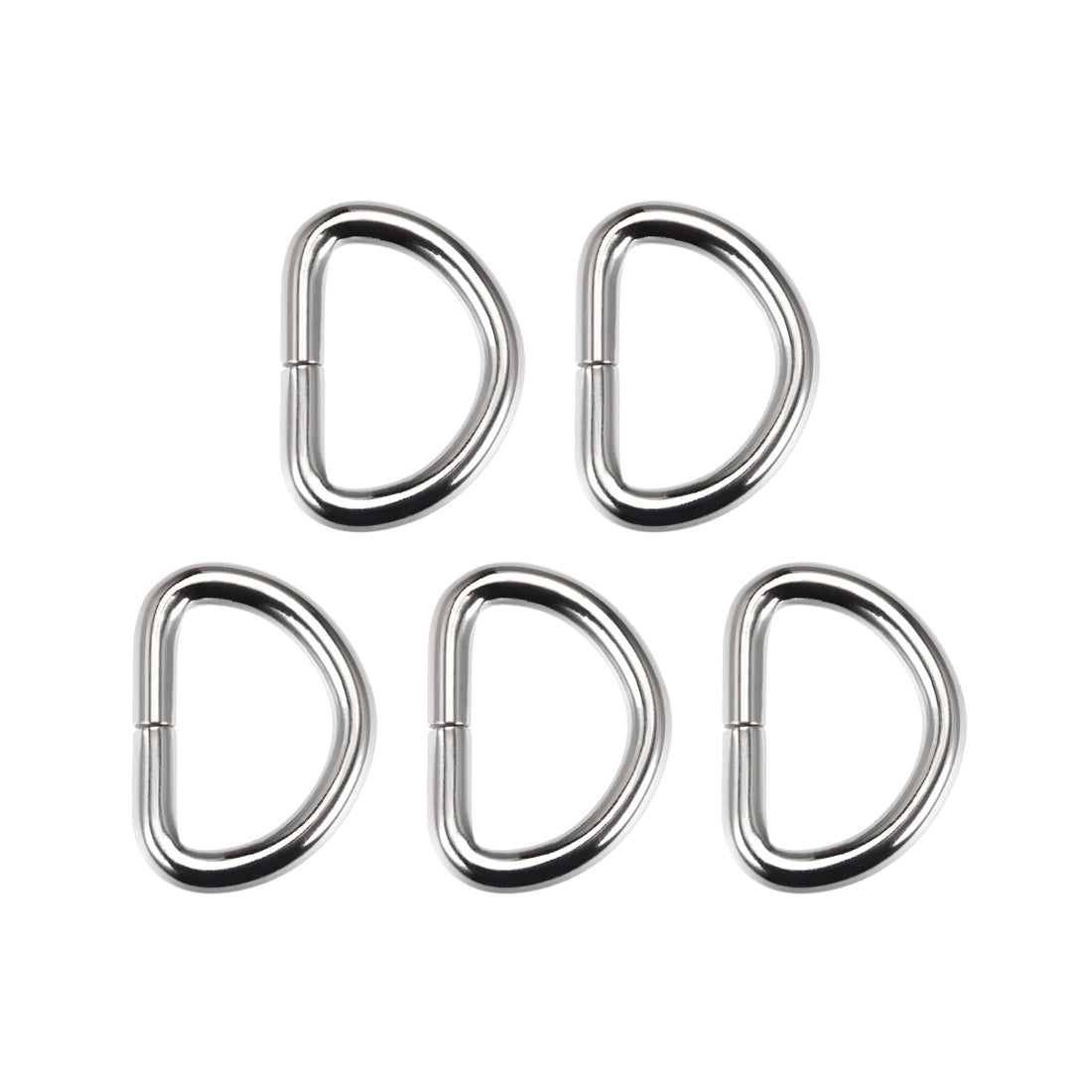 uxcell Uxcell 5 Pcs D Ring Buckle 1 Inch Metal Semi-Circular D-Rings Silver Tone for Hardware Bags Belts Craft DIY Accessories
