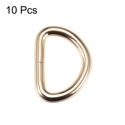 Harfington Uxcell 10 Pcs D Ring Buckle 1 Inch Metal Semi-Circular D-Rings Gold Tone for Hardware Bags Belts Craft DIY Accessories