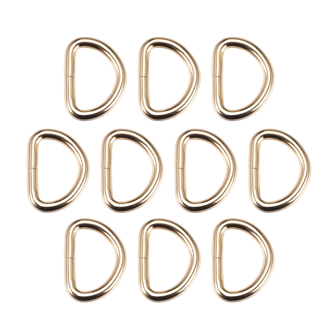 uxcell Uxcell 10 Pcs D Ring Buckle 1 Inch Metal Semi-Circular D-Rings Gold Tone for Hardware Bags Belts Craft DIY Accessories