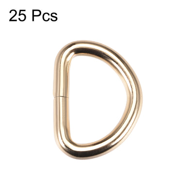 Harfington Uxcell 25 Pcs D Ring Buckle 1 Inch Metal Semi-Circular D-Rings Gold Tone for Hardware Bags Belts Craft DIY Accessories