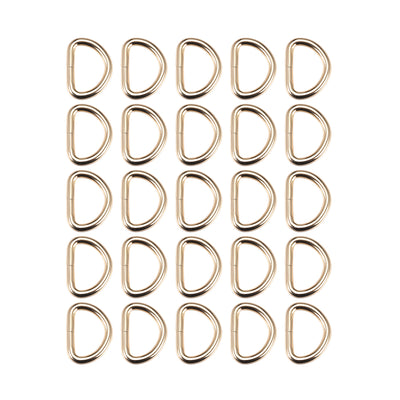 Harfington Uxcell 25 Pcs D Ring Buckle 1 Inch Metal Semi-Circular D-Rings Gold Tone for Hardware Bags Belts Craft DIY Accessories