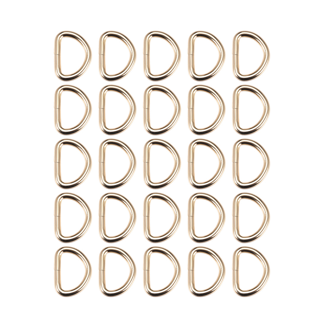 uxcell Uxcell 25 Pcs D Ring Buckle 1 Inch Metal Semi-Circular D-Rings Gold Tone for Hardware Bags Belts Craft DIY Accessories