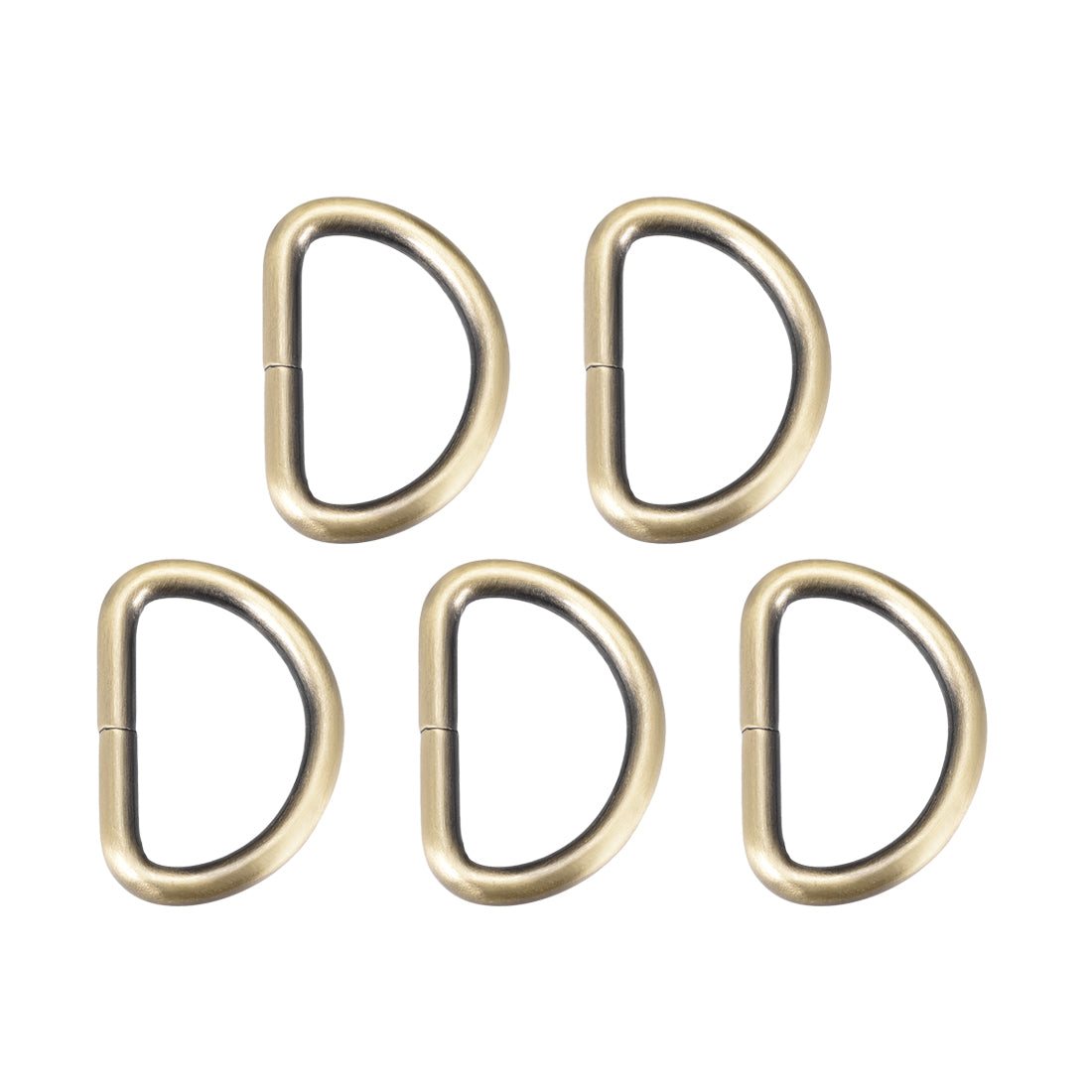 uxcell Uxcell 5 Pcs D Ring Buckle 1.26 Inch Metal Semi-Circular D-Rings Bronze Tone for Hardware Bags Belts Craft DIY Accessories