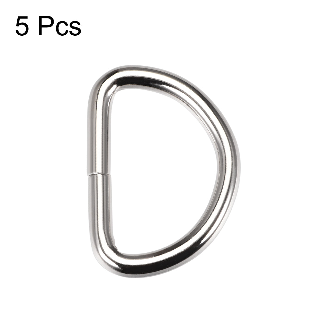 uxcell Uxcell 5 Pcs D Ring Buckle 1.26 Inch Metal Semi-Circular D-Rings Silver Tone for Hardware Bags Belts Craft DIY Accessories