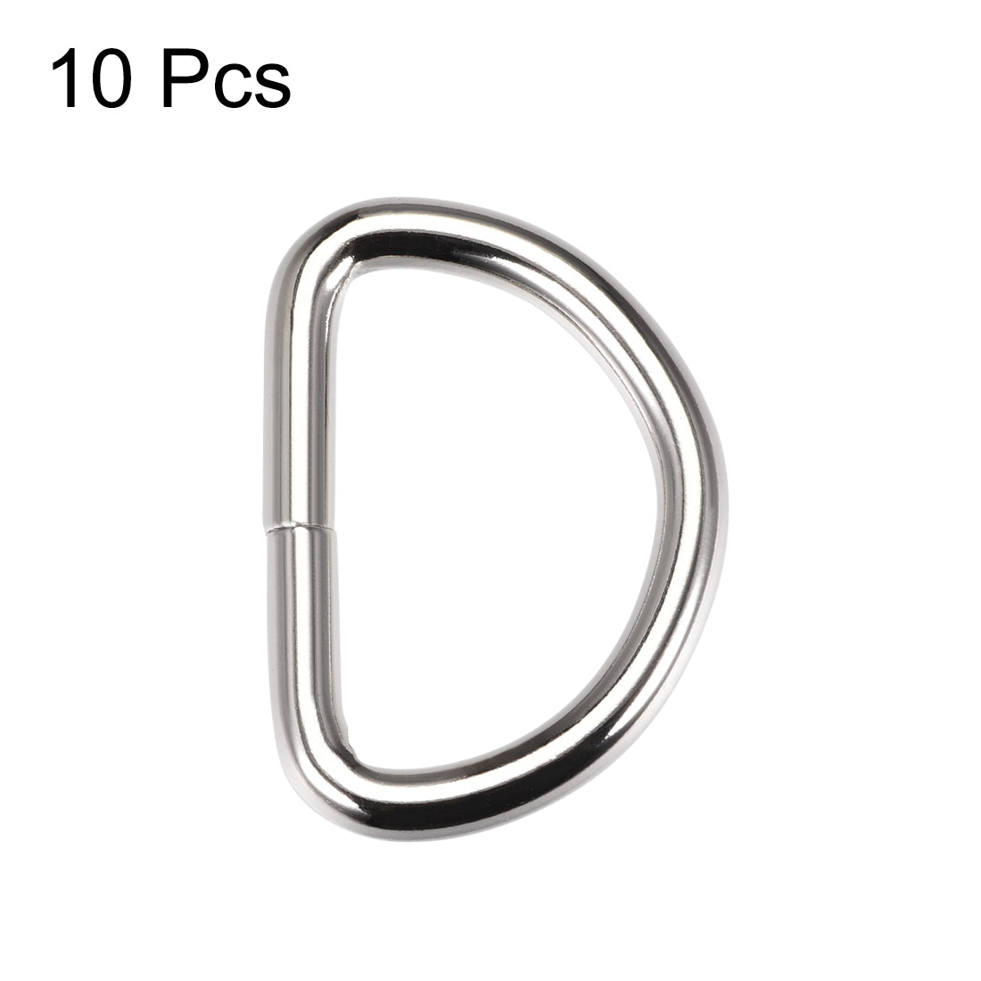 uxcell Uxcell 10 Pcs D Ring Buckle 1.26 Inch Metal Semi-Circular D-Rings Silver Tone for Hardware Bags Belts Craft DIY Accessories