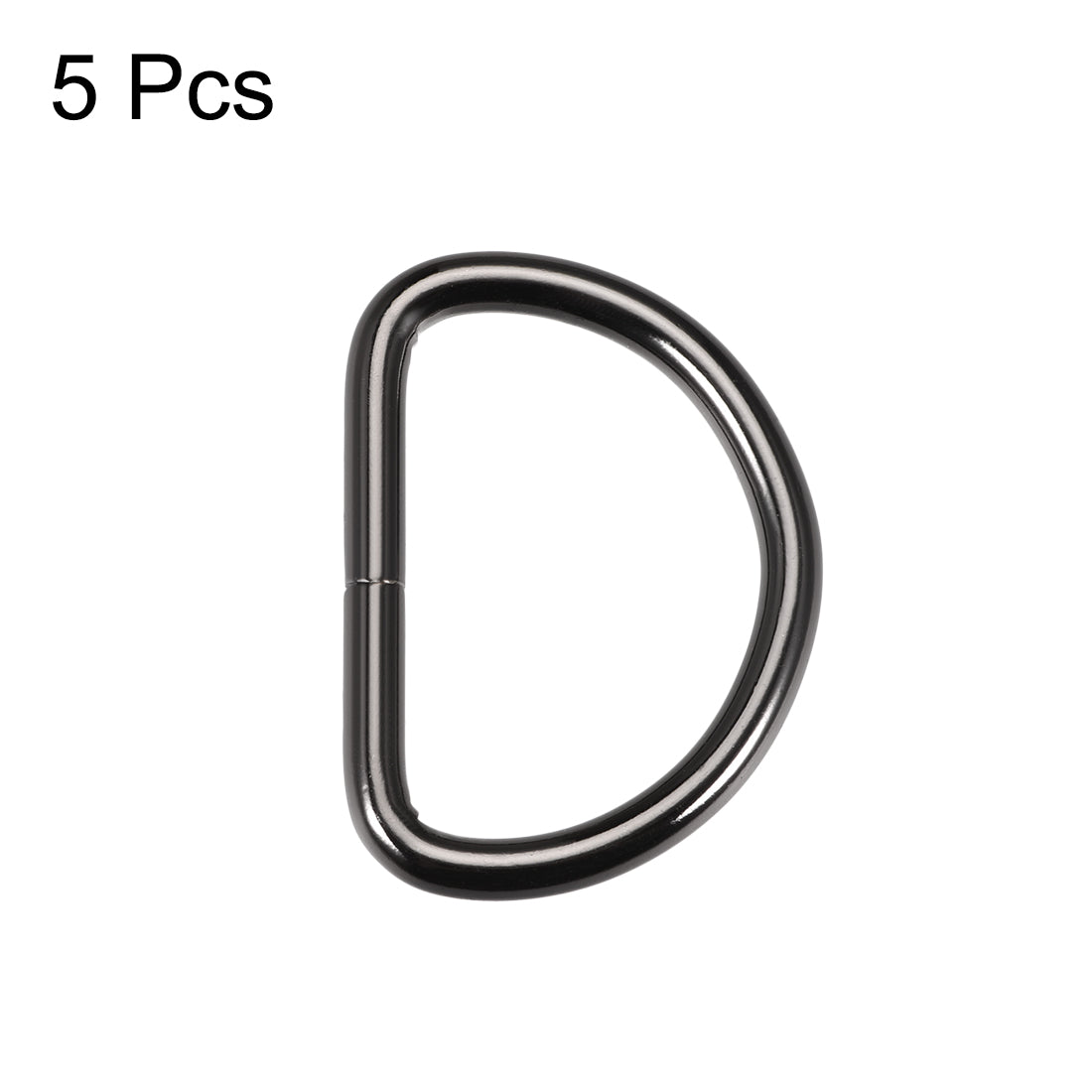 uxcell Uxcell 5 Pcs D Ring Buckle 1.6 Inch Metal Semi-Circular D-Rings Black for Hardware Bags Belts Craft DIY Accessories