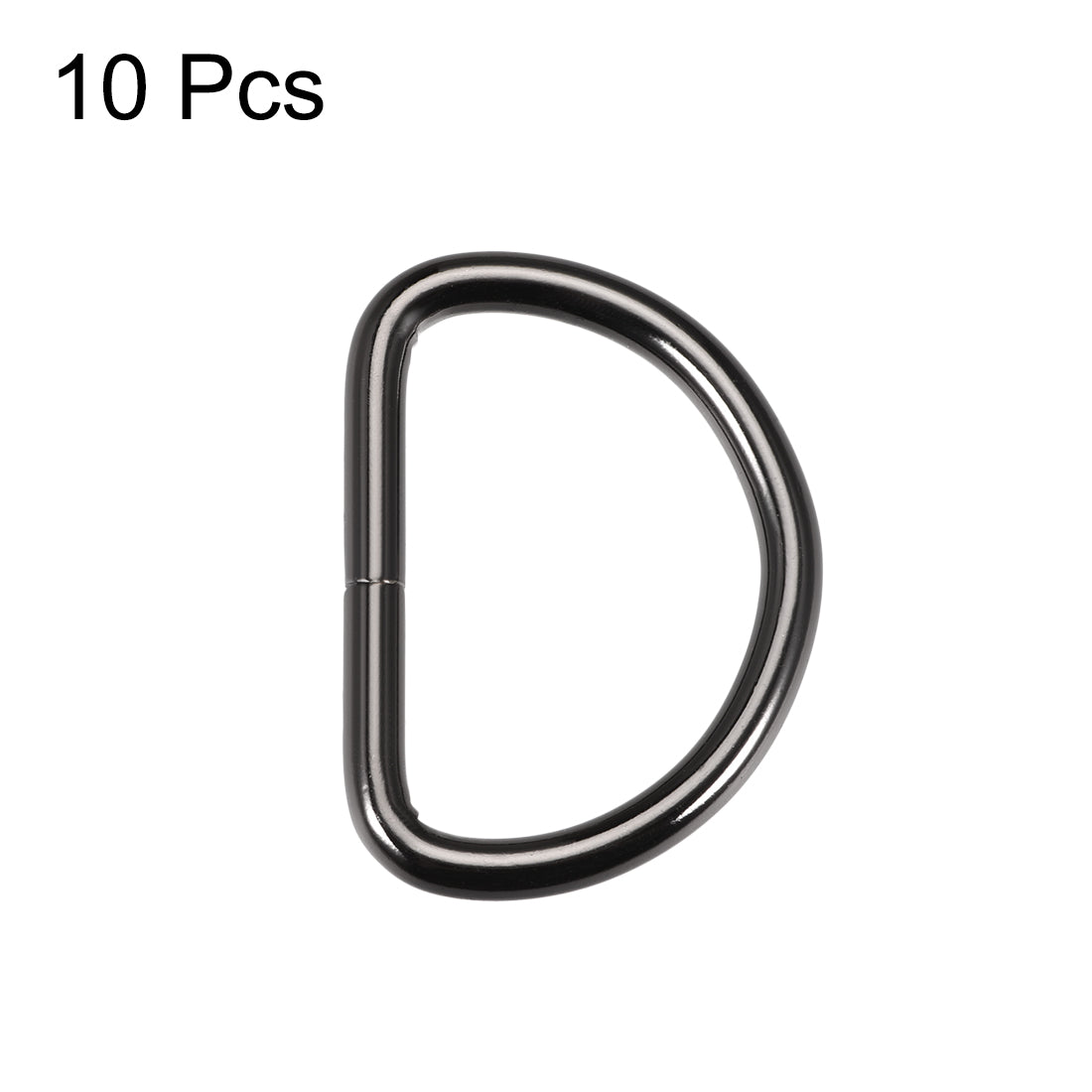 uxcell Uxcell 10 Pcs D Ring Buckle 1.6 Inch Metal Semi-Circular D-Rings Black for Hardware Bags Belts Craft DIY Accessories