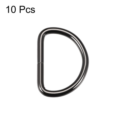 Harfington Uxcell 10 Pcs D Ring Buckle 1.6 Inch Metal Semi-Circular D-Rings Black for Hardware Bags Belts Craft DIY Accessories
