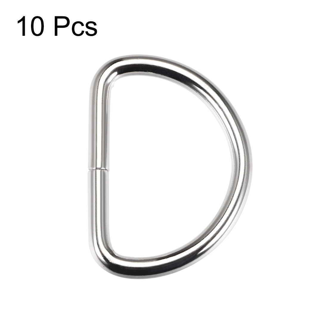 uxcell Uxcell 10 Pcs D Ring Buckle 1.6 Inch Metal Semi-Circular D-Rings Silver Tone for Hardware Bags Belts Craft DIY Accessories