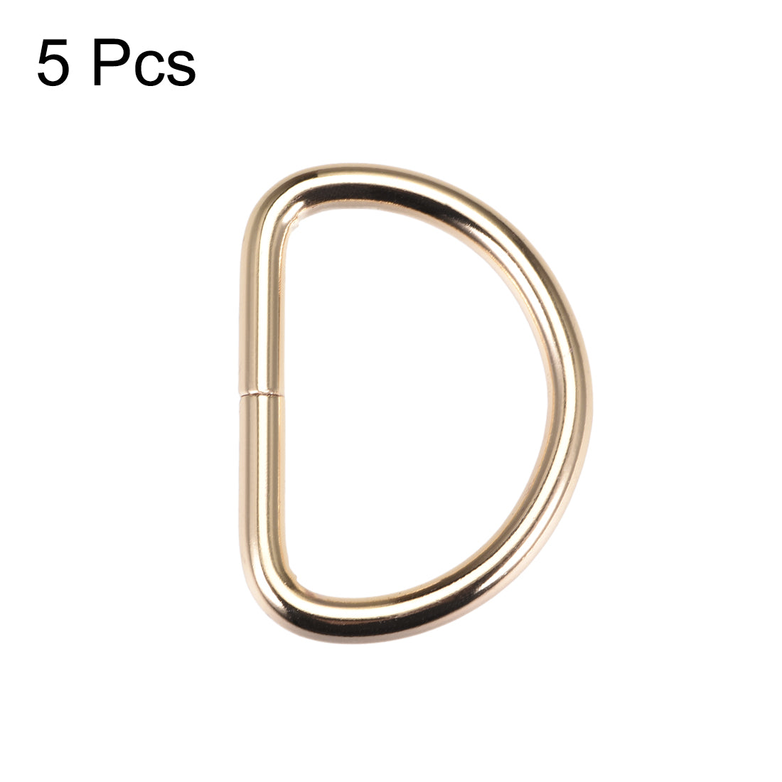 uxcell Uxcell 5 Pcs D Ring Buckle 1.6 Inch Metal Semi-Circular D-Rings Gold Tone for Hardware Bags Belts Craft DIY Accessories