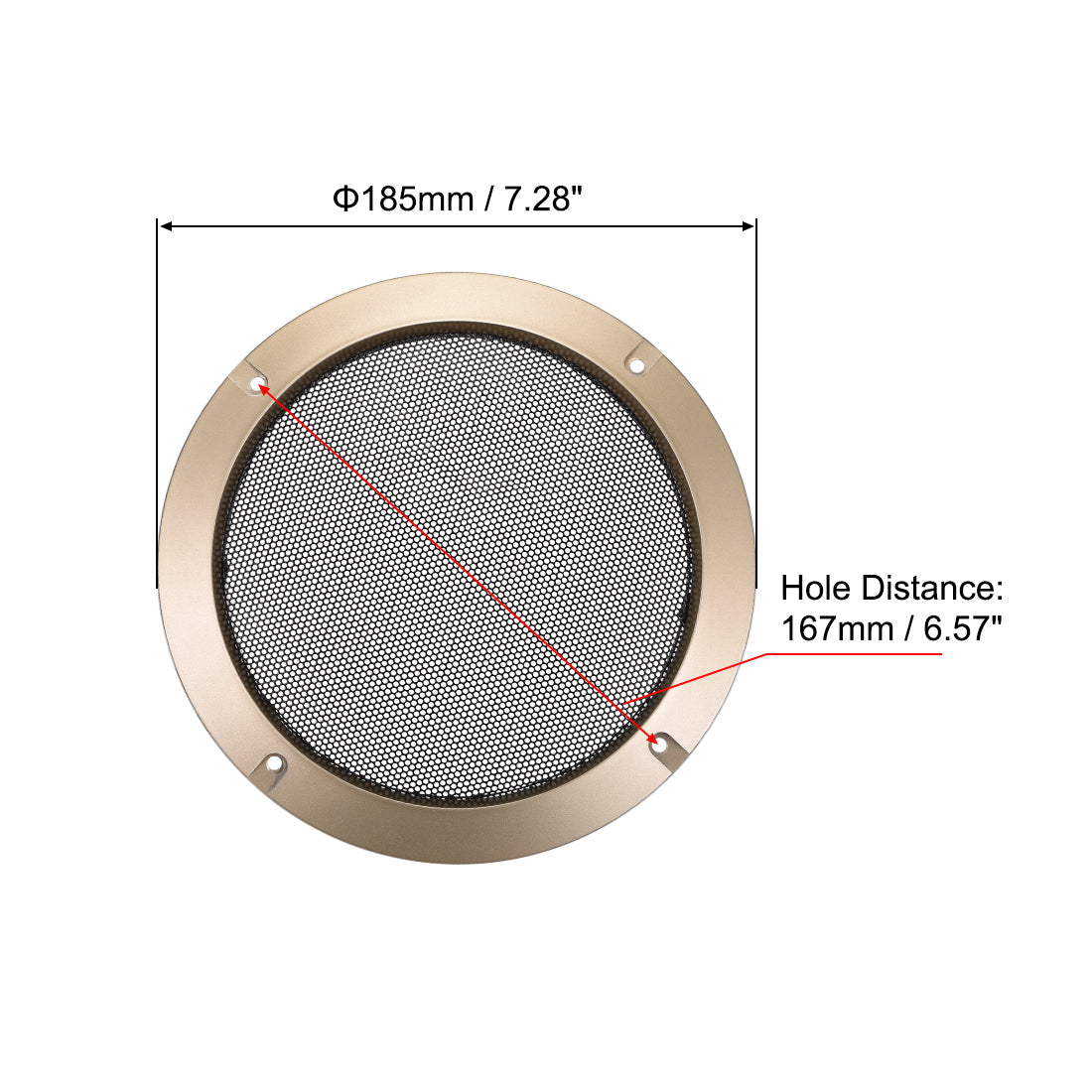 uxcell Uxcell 2pcs 6.5" Speaker Grill Mesh Decorative Circle Subwoofer Guard Protector Cover for 6.5"  Mounting Hole Diagonal Distance