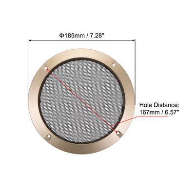 Harfington Uxcell 2pcs 6.5" Speaker Grill Mesh Decorative Circle Subwoofer Guard Protector Cover for 6.5"  Mounting Hole Diagonal Distance