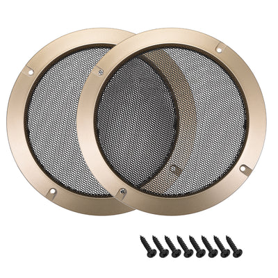 uxcell Uxcell 2pcs 8" Speaker Grill Mesh Decorative Circle Subwoofer Guard Protector Cover Audio Accessories