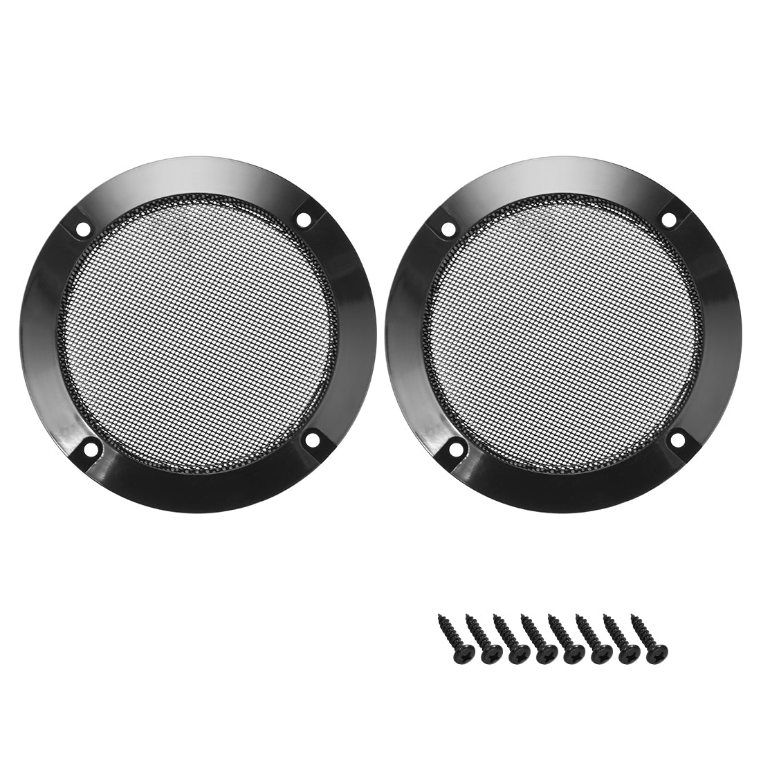 uxcell Uxcell 2pcs 2" Grill Mesh Decorative Circle Woofer Guard Protector Cover Parts Black