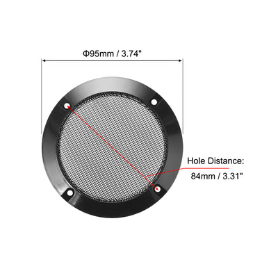 Harfington Uxcell 4pcs 3" Grill Mesh Decorative Circle Woofer Guard Protector Cover Black