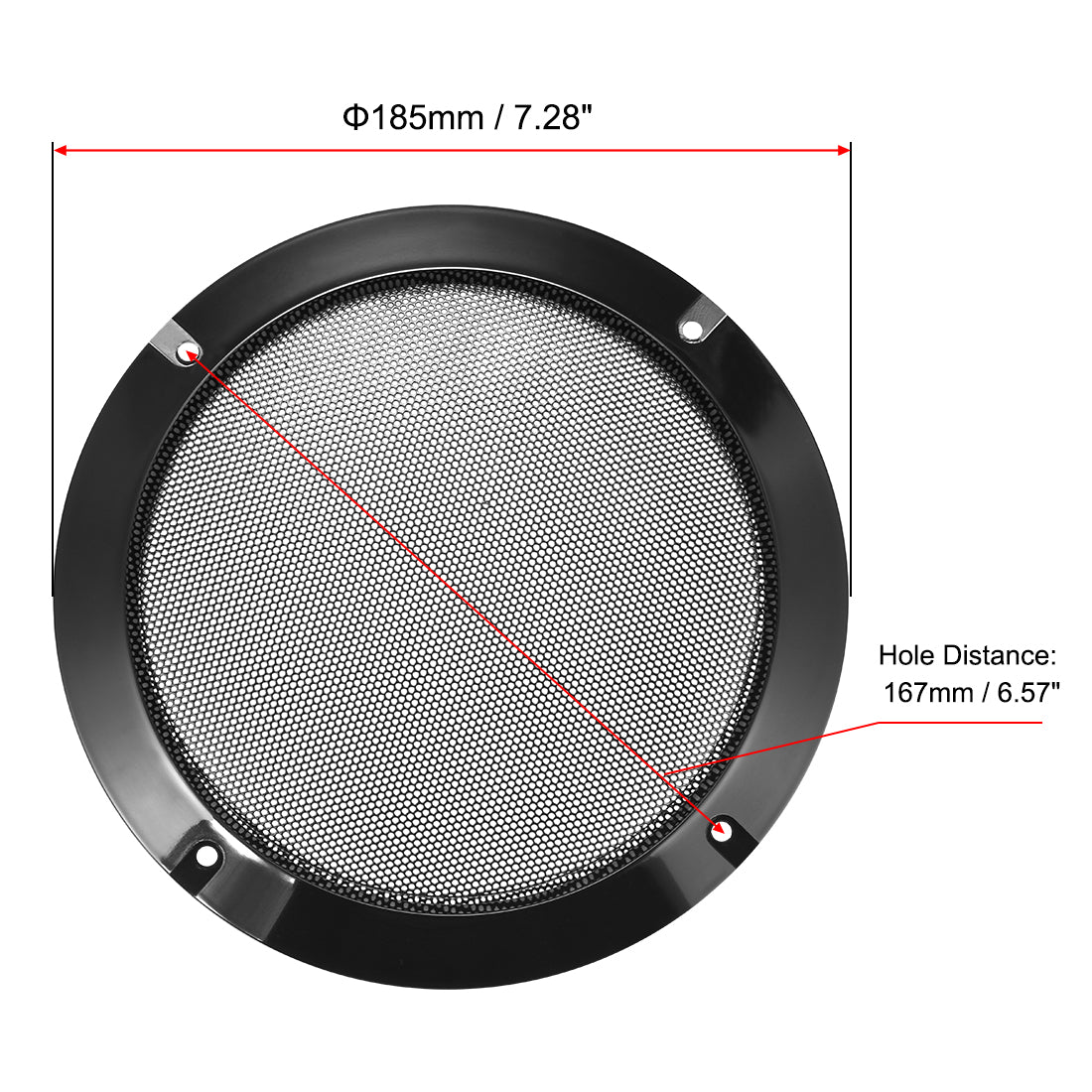 uxcell Uxcell 2pcs 6.5" Grill Mesh Decorative Circle Woofer Guard Protector Cover Black