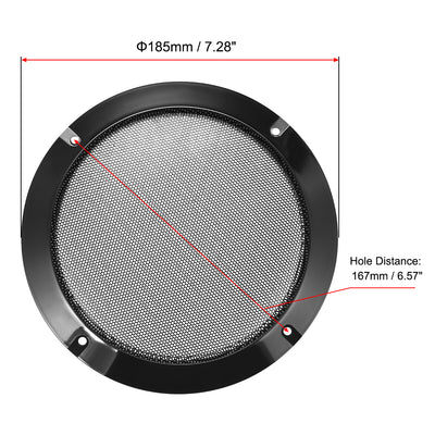 Harfington Uxcell 2pcs 6.5" Grill Mesh Decorative Circle Woofer Guard Protector Cover Black
