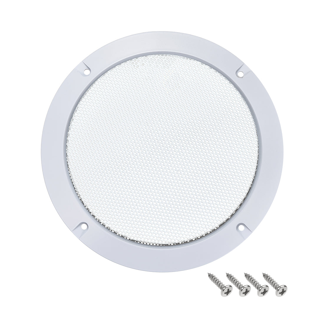 uxcell Uxcell 8" Grill Mesh Decorative Circle Woofer Guard Protector Cover Accessories White