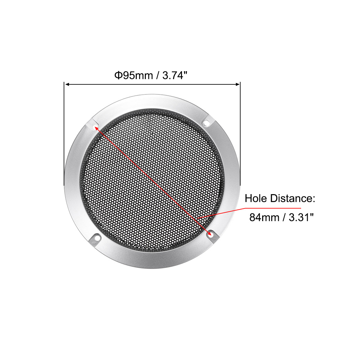 uxcell Uxcell 3" Speaker Grill Mesh Decorative Circle Woofer Guard Protector Cover Audio Accessories Silver