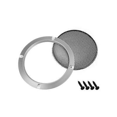 Harfington Uxcell 2pcs 3" Grill Mesh Decorative Circle Woofer Guard Protector Cover Silver