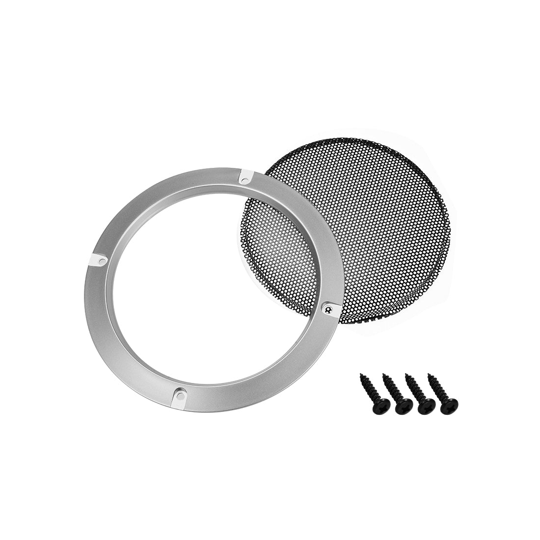 uxcell Uxcell 4pcs 3" Speaker Grill Mesh Decorative Circle Woofer Guard Protector Cover Audio Accessories Silver