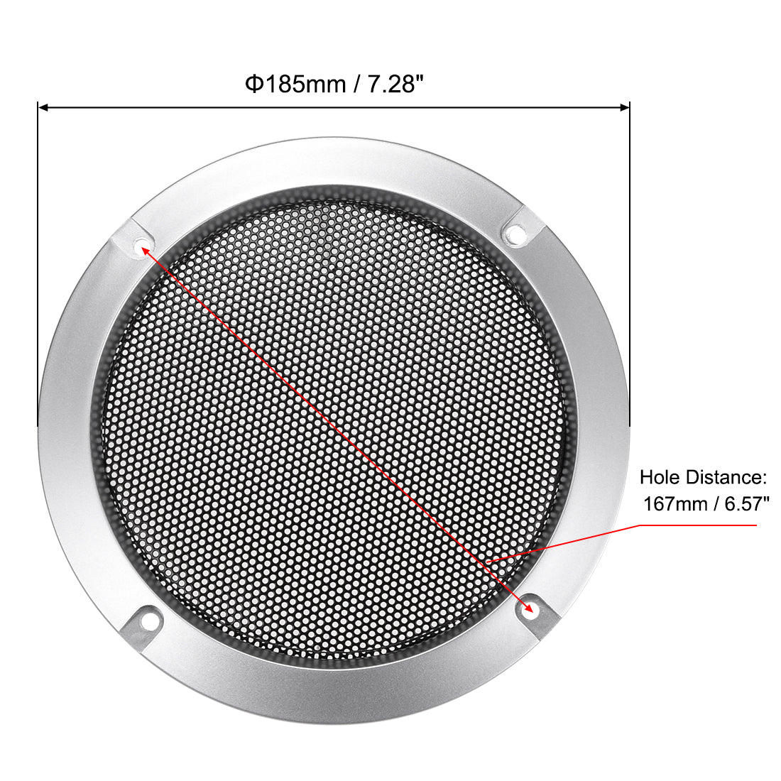 uxcell Uxcell 2pcs Grill Mesh Circle Woofer Guard Protector Silver for 6.5" Diagonal Distance