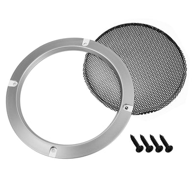 Harfington Uxcell 2pcs Grill Mesh Circle Woofer Guard Protector Silver for 6.5" Diagonal Distance