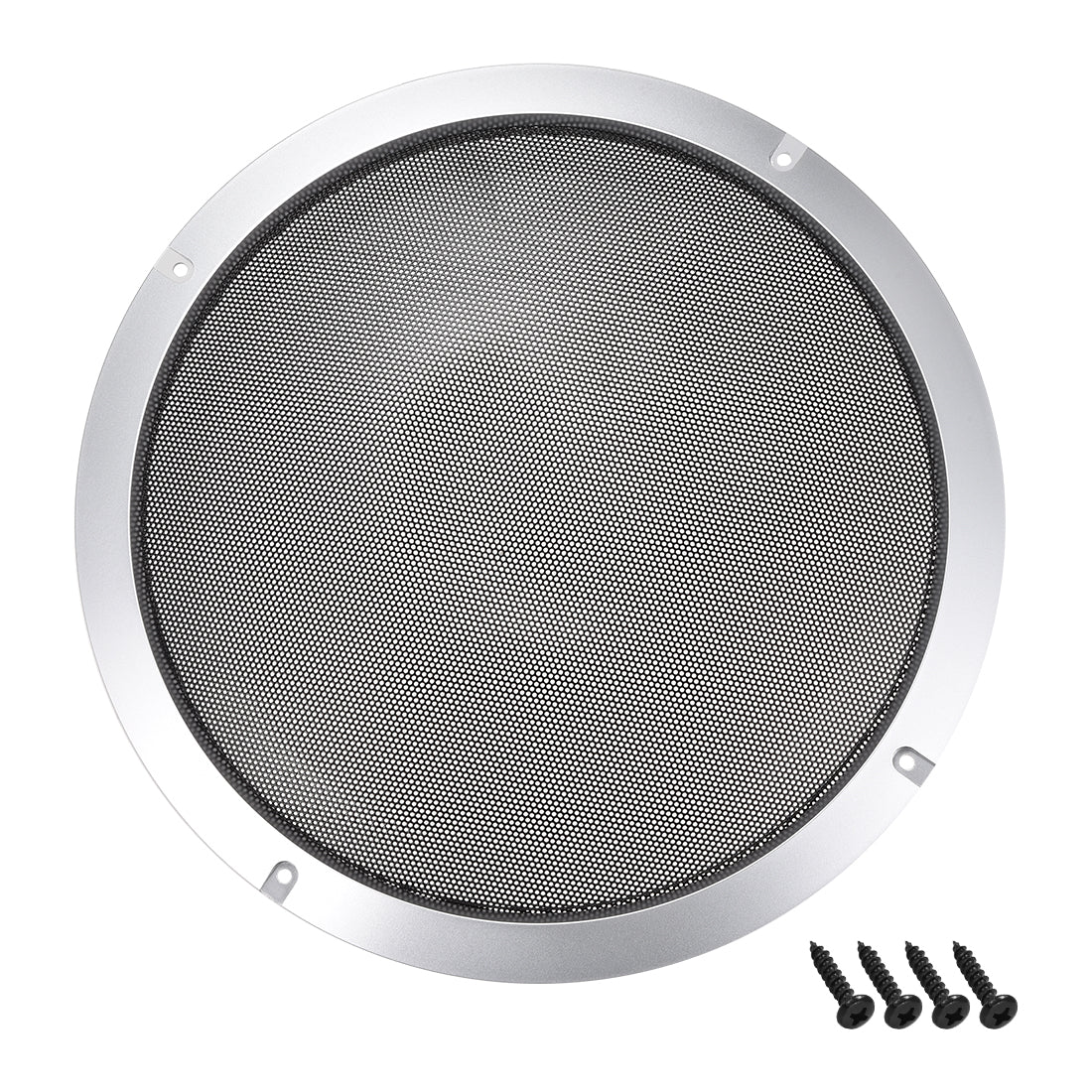uxcell Uxcell 10" Speaker Grill Mesh Decorative Circle Woofer Guard Protector Cover Audio Accessories Silver