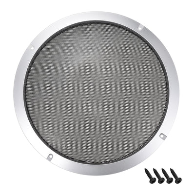 Harfington Uxcell 10" Speaker Grill Mesh Decorative Circle Woofer Guard Protector Cover Audio Accessories Silver