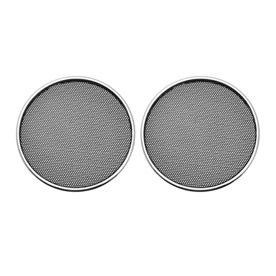 uxcell Uxcell 2pcs 3.5" Speaker Grill Mesh Decorative Circle Woofer Guard Protector Cover Audio Parts Silver